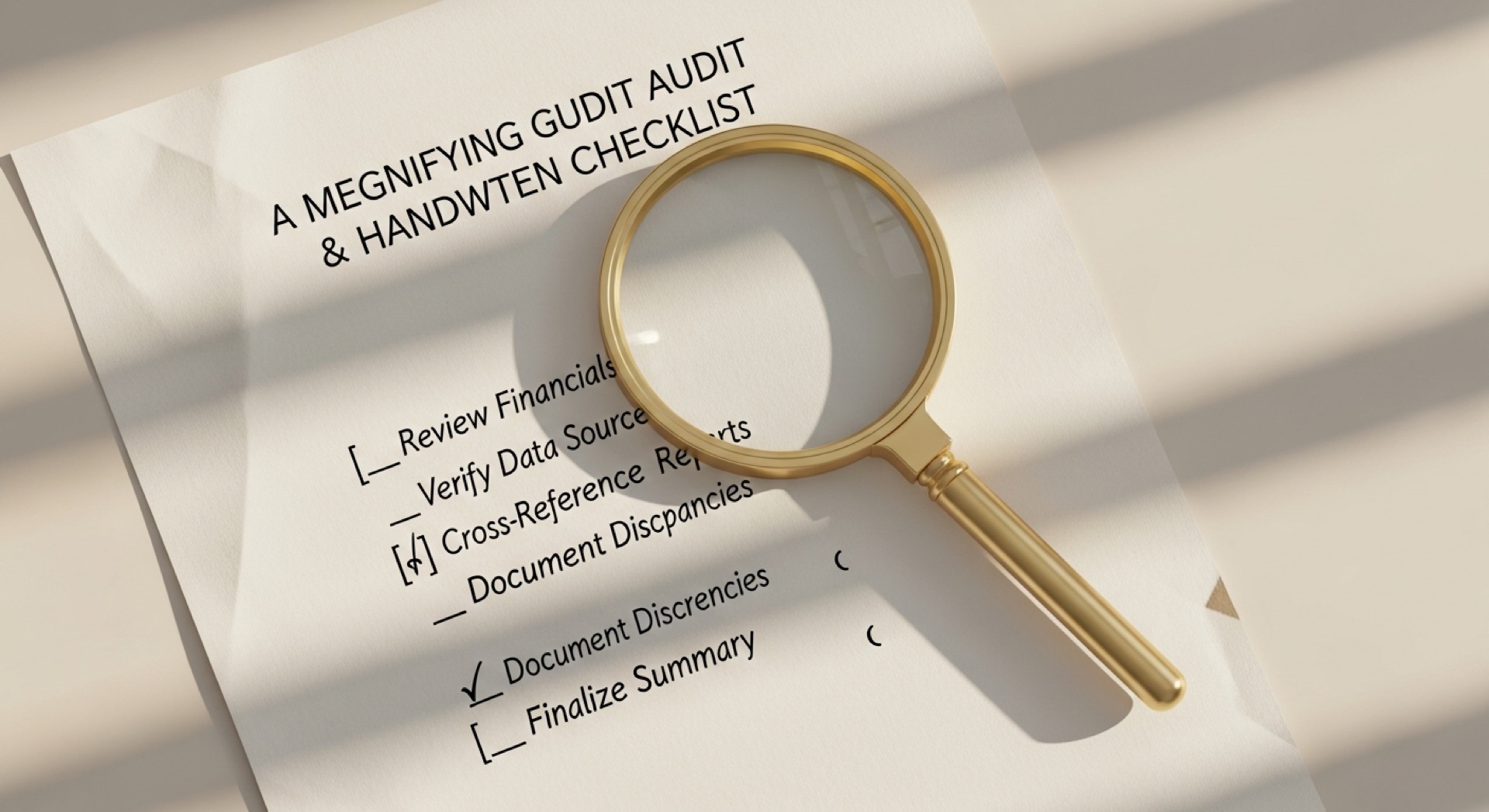 A checklist printed on paper pinned to a board — each item representing a local AI tool permission — lit in warm editorial light suggesting careful human review